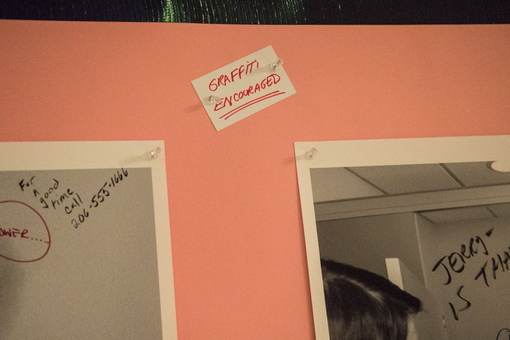 A couple pieces were meant to be interacted with (while most requested you not photograph or touch them). This one encouraged grafitti.