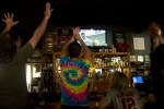 U.S soccer fans were decked out in American flag attire yesterday afternoon