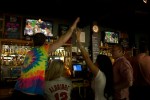 U.S soccer fans were decked out in American flag attire yesterday afternoon