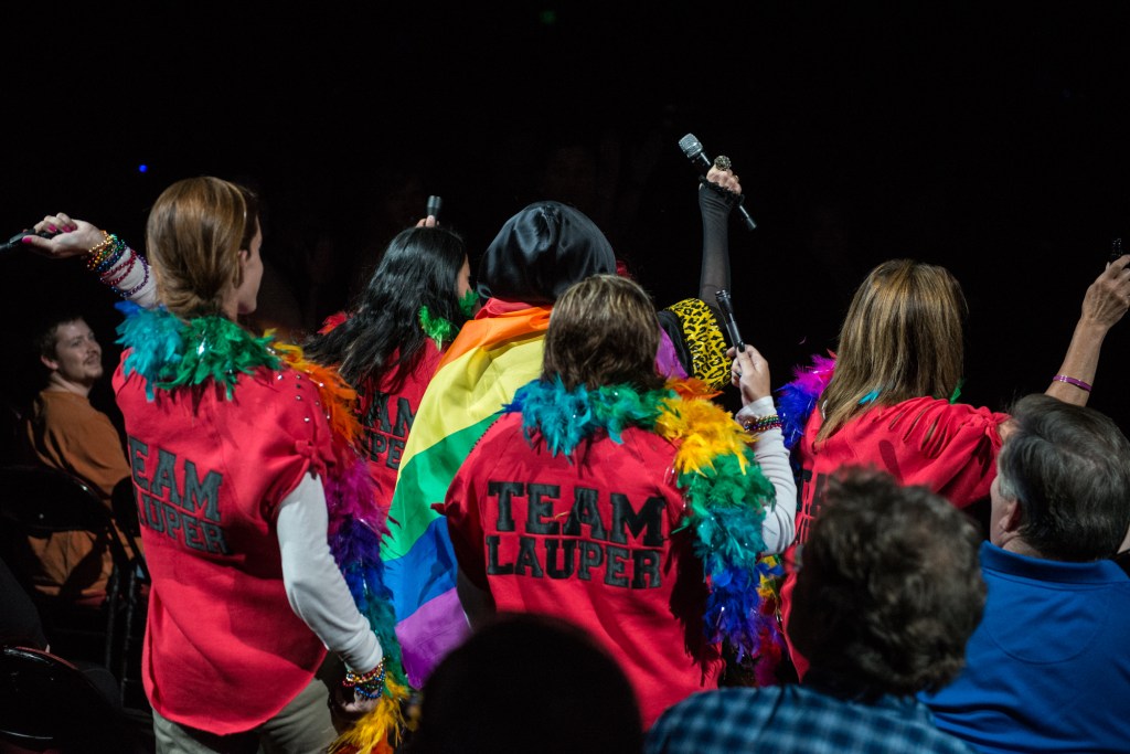 Cyndi Lauper came in to the arena through the crowd, making for some very happy fans