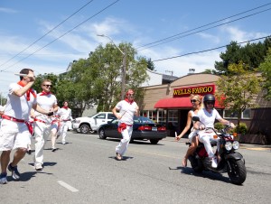 Some participants "ran" in style on their scooters