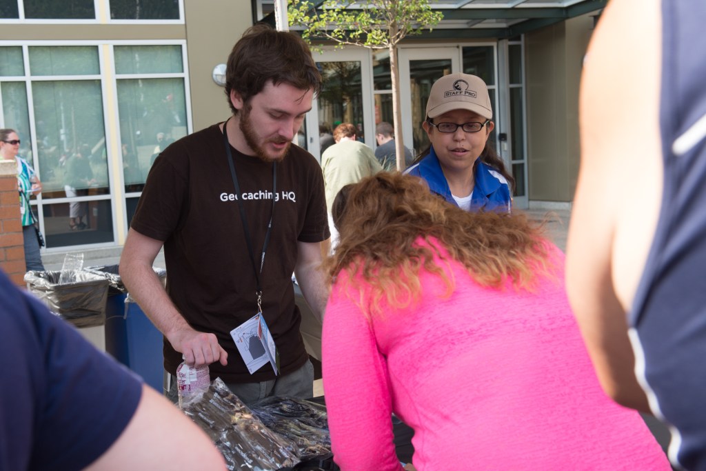 Cachers were eager to sign up for the day's events. Photo by Morgen Schuler