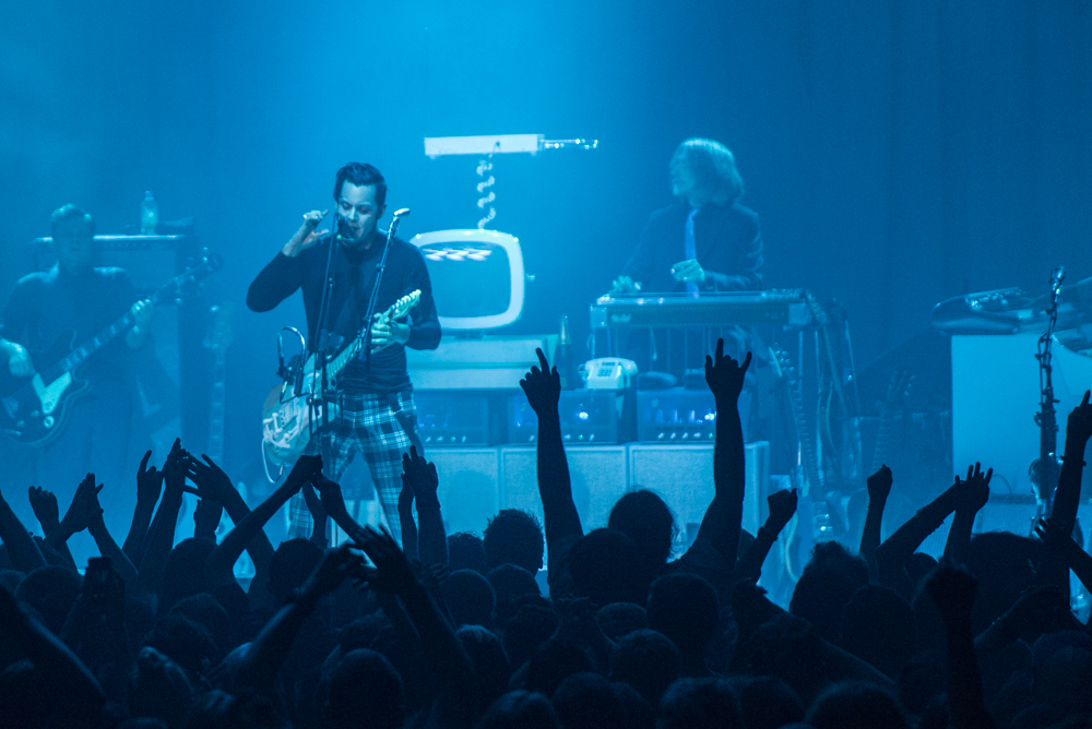 Jack White performs for an excited crowd at his first of two shows at the Paramount. Photo by Morgen Schuler