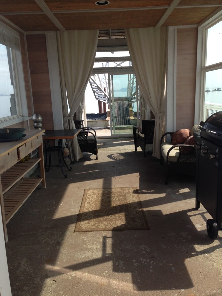 An outdoor living room at The Willows Inn.  Photo by Nicole Sprinkle