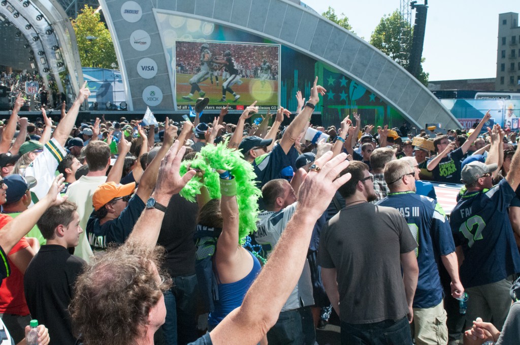 Everything got the crowd excited, but those crane cameras really got them riled up. Photo by Morgen Schuler