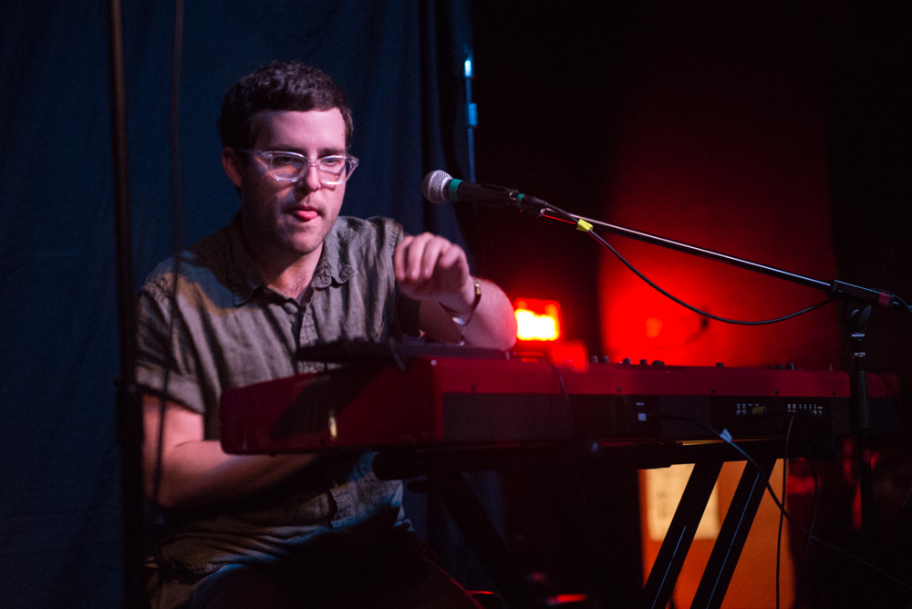 Baths, whose music is pretty low-key and shoe-gazey, jumped around the stage like bunnies from tech to piano to guitar and back.