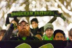 Sounders fans prepare to take part in the March to the Match celebration before the game.