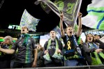 Fans cheer as Seattle takes home the win.