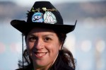 A cowboy hat showcases plunge patches from the past two years.