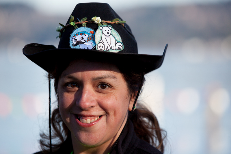 A cowboy hat showcases plunge patches from the past two years.