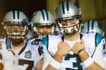 Panthers' backup quarterback Derek Anderson surveys the Seattle home crowd before taking the field.