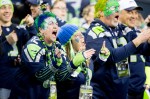 Seahawks fans cheer the team on during the first quarter.