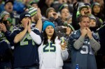 Fans cheer in the second quarter as Carolina keeps their drive alive.
