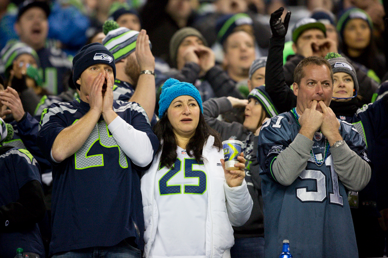 Fans cheer in the second quarter as Carolina keeps their drive alive.