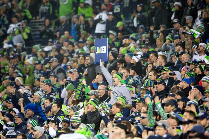 A fan demands more noise as the Panthers face a crucial third and 8 late in the second quarter.