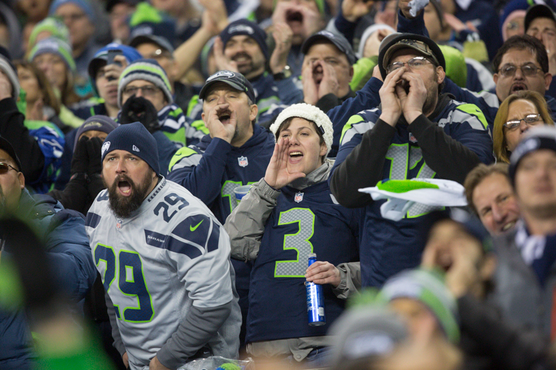 Fans cheer in the fourth quarter.