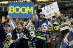 Fans cheer wildly after Kam Chancellor's game-ending interception in the fourth quarter.