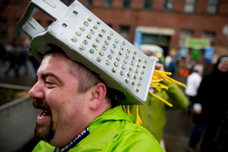 The Packer's famous headgear was matched by ingenious designs of our own, such as this cheese grater.