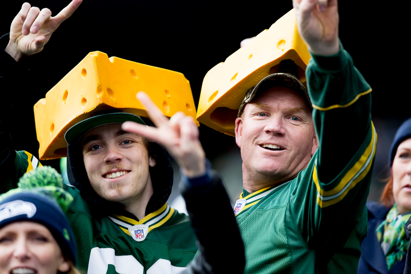 Packers' fans cheer on their team before the game.