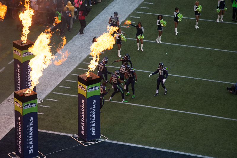 The Legion of Boom gets pumped before the game.