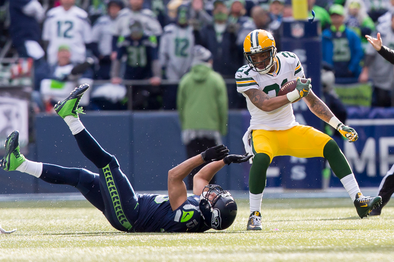 Green Bay safety Ha Ha Clinton-Dix returns his second interception of the day during the second quarter.