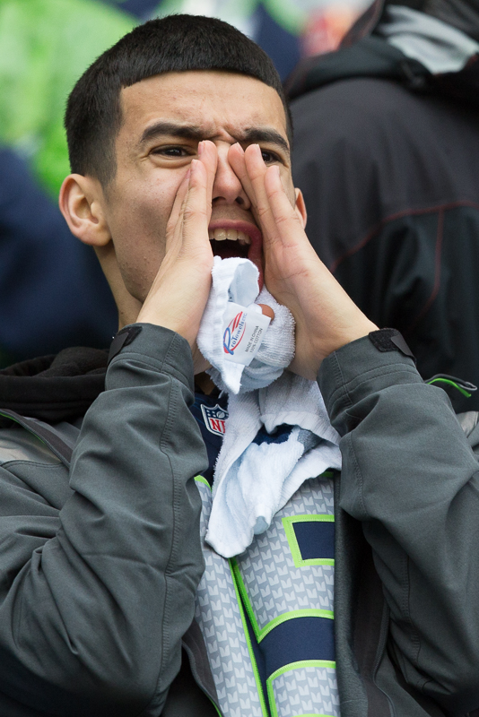 Fans cheer the team on in the third quarter.