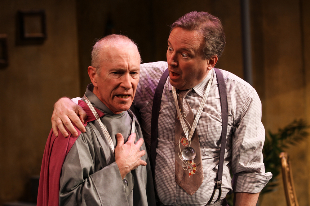 Wright (left) as the charlatan, with Lohnes as his dupe.John Ulman