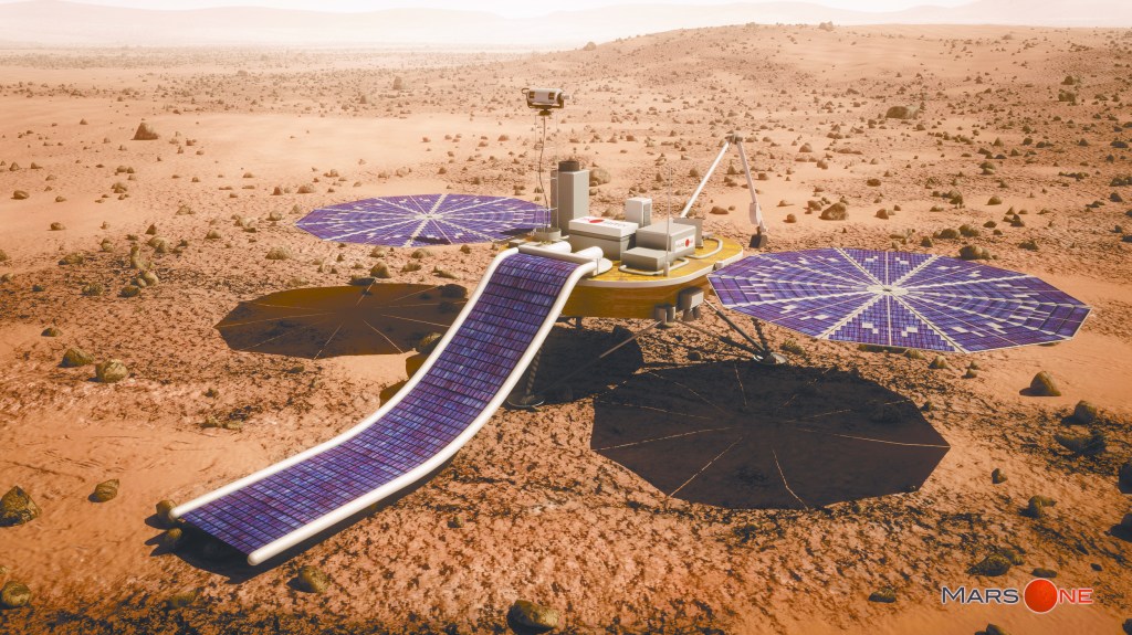 A communication satellite would relay images, videos, and other data from the Mars surface.