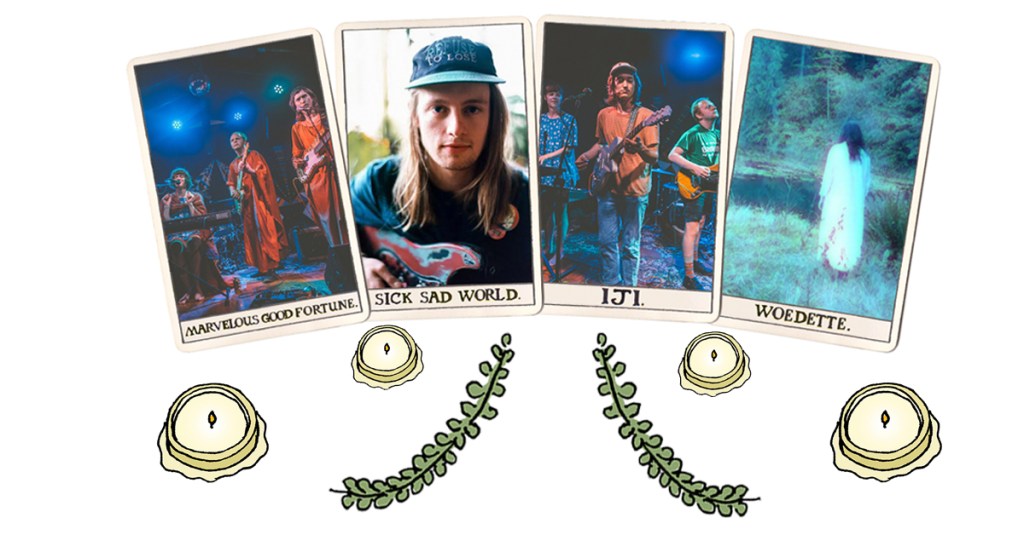 Design by Brennan Morring - Photos courtesy the artists, Bryan Parker (iji and Marvelous Good Fortune) and Help Yourself Records