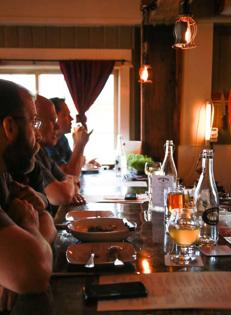 Bellying up to the beer bar.