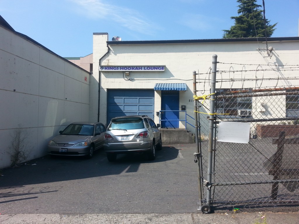 The super-legit looking entrance to King's Hookah, in the International District. Photo by Casey Jaywork.