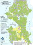 This map, created by the mayor's office, shows in yellow where pot stores are allowed under current distance requirements of 1000 feet.