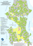 This map, created by the mayor's office, shows in yellow where pot stores would be allowed allowed under distance requirements of 250 feet.