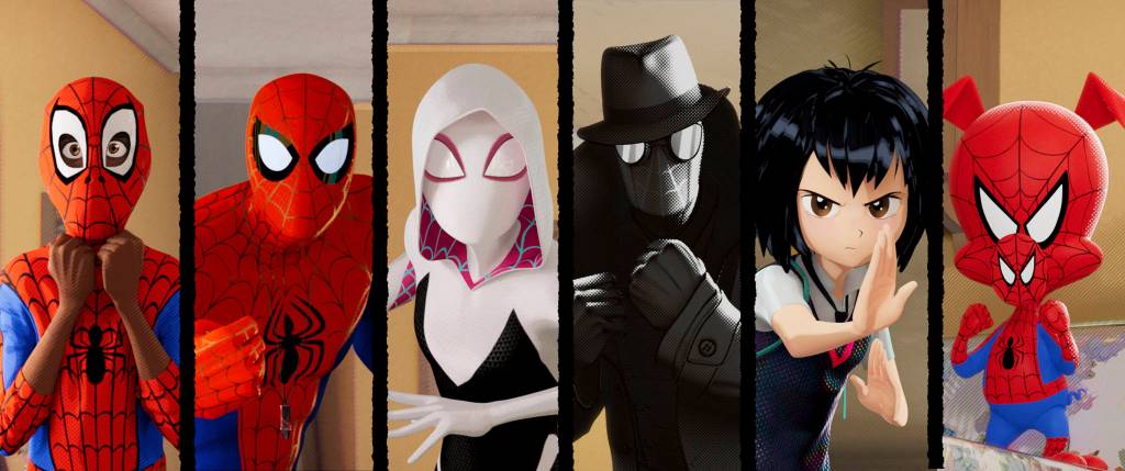 Spider-folks from various dimensions come together in Spider-Man: Into the Spider-Verse. Image courtesy Columbia Pictures/Sony