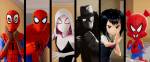 Spider-folks from various dimensions come together in Spider-Man: Into the Spider-Verse. Image courtesy Columbia Pictures/Sony