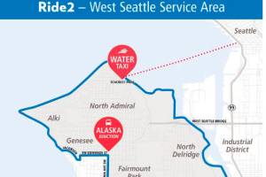 The Ride2 transit app will offer on-demand rides to and from West Seattle starting on Dec. 17. Courtesy of King County Metro