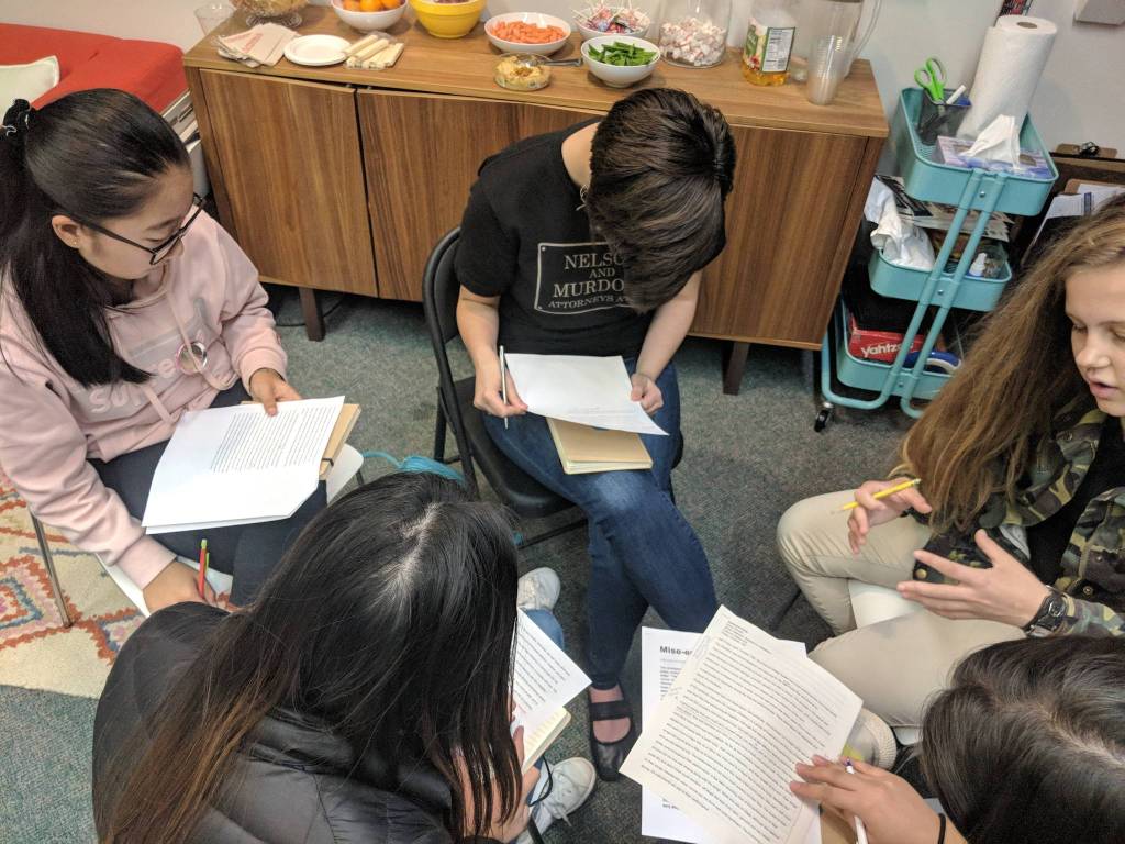 Students of the TeenTix Press Corps Intensive at work. Photo courtesy TeenTix