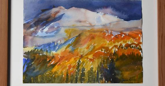 Paintings like this one by Jane Kippenhan highlight The Art of Alzheimers new exhibition at City Hall. Photo by Julia Beers