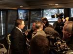 NHL Commissioner Gary Bettman chats with the media at the Space Needle. Photo by Seth Sommerfeld