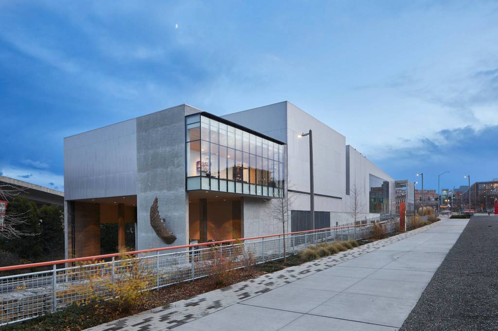 Appropriately, Tacoma Art Museums new Benaroya Wing gives a splash of glass to the building. Photo by Benjamin Benschneider
