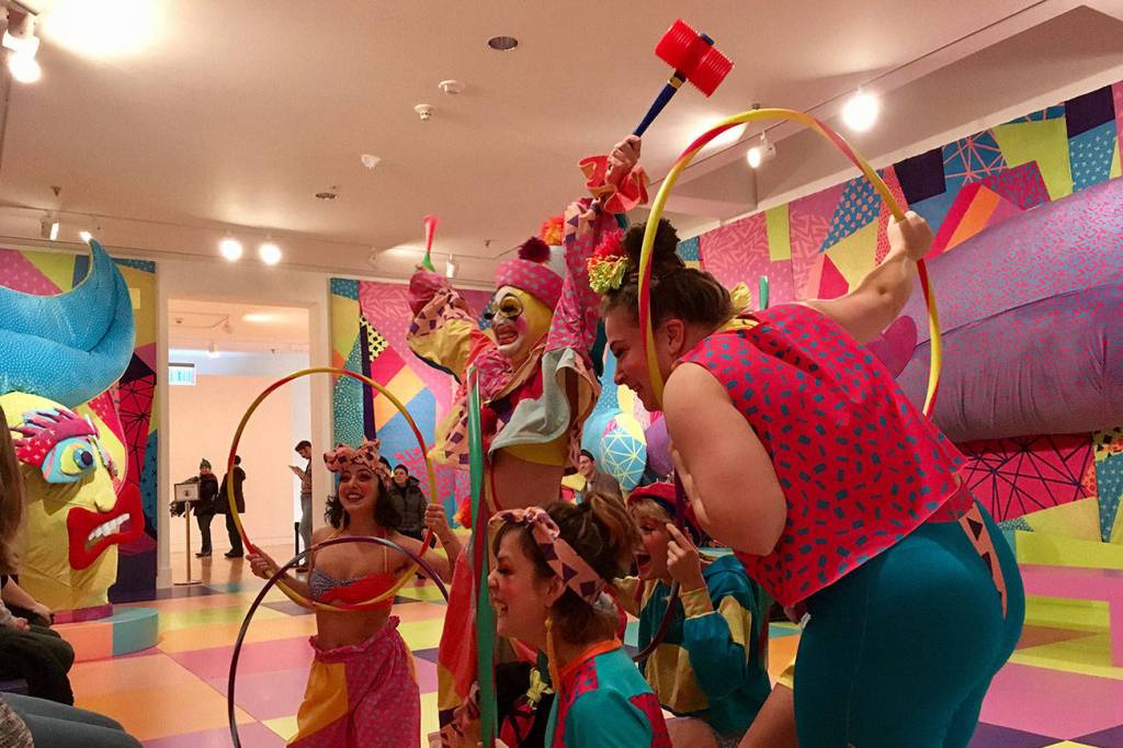Cherdonna Shinatra and DONNA play to the crowd at Frye Art Museum. Photo by Seth Sommerfeld