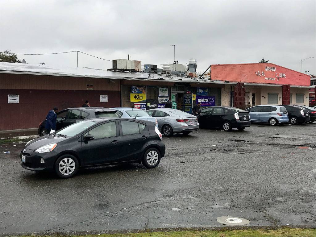 Tawakal Grocery and Marwa Restaurant, located between Military Road and Tukwila International Boulevard, are among businesses that are relocating to make room for Tukwilas new justice center. The city came to an agreement with more than a dozen businesses located along South 150th Street. Photo by Andy Hobbs