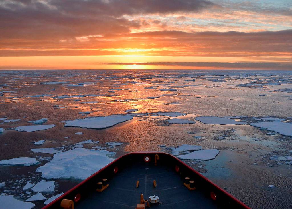 The U.S. Coast Guards Polar Star, a heavy icebreaker, near Antarctica during its 105-day deployment to clear a 16.5-nautical mile channel through McMurdo Sound. The icebreaker returned to Seattle on Monday. (Photo Courtesy U.S. Coast Guard)