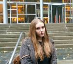 Plaintiff Amelia Powell, who has worked as a bikini barista, is seen here in 2017 in Seattle. (Rikki King / Herald file)