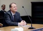 Initiative activist Tim Eyman appears in Thurston County Superior Court, Friday, Feb. 22, 2019, in Olympia. (AP Photo/Ted S. Warren)