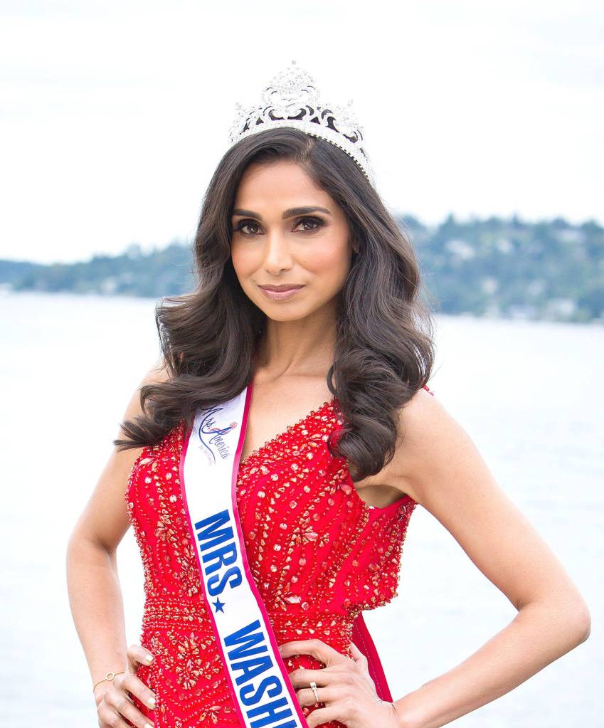 Redmonds Neelam Chahlia crowned as Mrs. Washington America and competing for the national Mrs. America title on Aug. 26. Photo courtesy of Neelam Chahlia