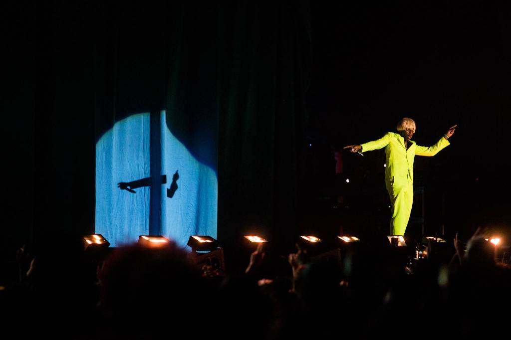 Tyler, The Creator performs during Bumbershoot Music & Arts Festival on Friday, Aug. 30, 2019 in Seattle, Wash. (Olivia Vanni / The Herald)