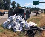 The Department of Ecology Youth Corps clean up trash littered along major Washington highways and freeways during a summer job opportunity program. Photo courtesy of Steven Williams