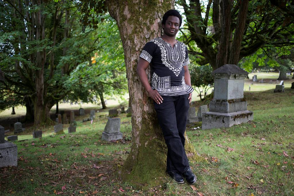 Olushola Bolonduro recently started a goth social group called Dark Side of Everett. (Andy Bronson / The Herald)