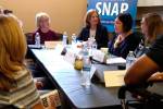 U.S. Sen. Patty Murray and Rep. Kim Schrier held a roundtable at the Issaquah Food and Clothing Bank on Oct. 3 to talk about the Trump administrations plan to further change SNAP food benefits rules and reduce the number of people using them. Aaron Kunkler/staff photo